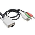 Commutateur double, VGA, USB, avec audio, intégr. câble