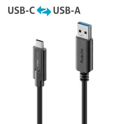 Câble USB-C / USB-A Premium USB 3.1 (Gen 1) - 1,00 m, noir