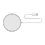 Chargeur Induction Iphone 15 w Magsafe Blanc 