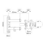 Support orientable inclinable Vesa 100 Poids max 25 kg