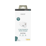 Chargeur Mural USB-A+USB-C PD65W, Blanc-PRO