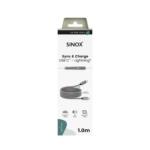 Câble Tressé USB-C-Lighting  27 W "Roll-up" magnétique 1.00 m Gris