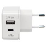 Chargeur Mural USB-A 2.4 A + USB-C 3.0A