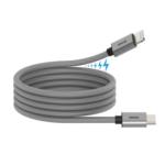 Câble Tressé USB-C-Lighting  27 W "Roll-up" magnétique 1.00 m Gris