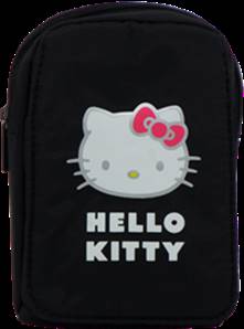 Liquidation  Etui souple universel pour APN noir medium Hello Kitty