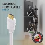 Câble HDMI - 1.4 Standard - Secure Lock System -Blanc - 10.00m - Bag