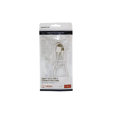 Câble USB type C mâle - USB A mâle - Charge et Data - 1.00m Blanc
