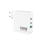 Chargeur Mural 2xUSBC 1xUSBA 140W, Blanc