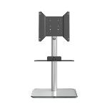 Support Tv pied de sol 96,8 cm + support barre de son - base claire