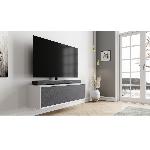 Meuble AV Laque blanche Tissu Acoustique  L :1460 mm Prof : 375 mm
