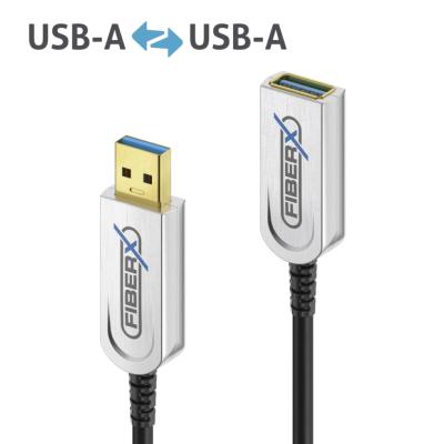 LIQUIDATION Câble USB 3.1 GEN 2 fibre optique USB M / USB F - 30.00m