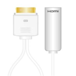 Liquidation Câble Apple 30 pin M - HDMI F + USB A F - 0.20 m - Blanc