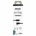 Câble Charge & Data USB-C- USB-C 3.2 100W Angle 90°, 1.00 m , Noir