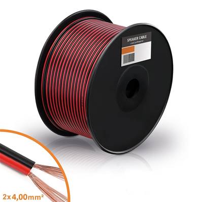 Câble HP rouge/noir 2 x 4.00 mm² CCA 100 m 