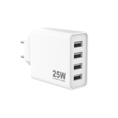 Chargeur Mural 4xUSB-A 25W, Blanc