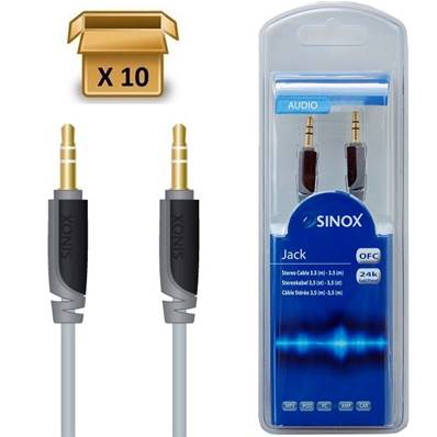 SXA3302 - Pack 10 pièces -10 % | Câble Audio 3.5 mm M-M - 2m