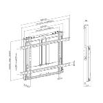 Support mural réglable en hauteur avec contrepoids, 60-90kg, 800x600 