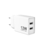 Chargeur Mural  2xUSB-A 12W, Blanc