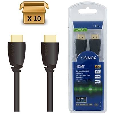 SXV1261 - Pack de 10 pièces -10 % | HDMI - 2.0 4K60 Hz - Noir - 1.00m
