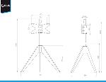 Pied de sol bois chêne haut 120 cm vesa 400 x 400