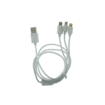 Câble USB 3 en 1 USB-A/Micro USB/Lightning/USB-C 1.00 m BLANC