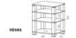 Meuble Hifi High-end 68x80x55cm 4 étagères, colonnes - VERRE CLAIR