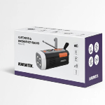 Radio d'urgence; Manivelle/panneau solaire; Bluetooth USB-A 5V-2A