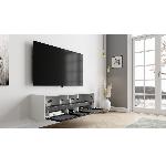 Meuble AV Laque blanche Tissu Acoustique  L :1248 mm Prof : 375mm