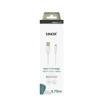 Cable Charge & Data Micro USB 0.75 m, Blanc