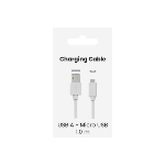 Cable USB A- MICRO USB 1,00 m  blanc 