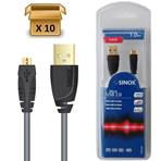 SXC4901 - Pack 10 pièces -10 % | Câble USB-A M / USB Micro-B M - 1m