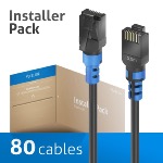 Câble J45 CAT 6a. SLIM.U/UTP - LSZH- noir -0,50m Pack de 80 pièces