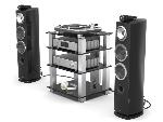 Meuble SPECTRAL High-end 61x77x55cm étagères, colonnes - VERRE NOIR