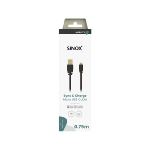Cable Charge & Data Micro USB 0.75 m, Noir
