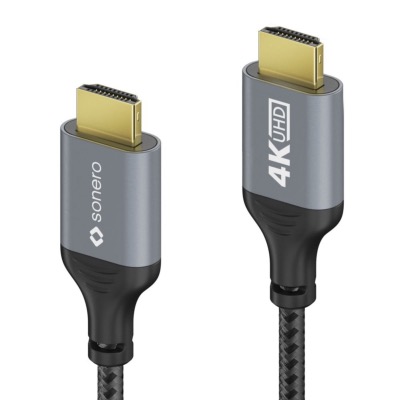 Câble HDMI 4k 60Hz 2.0 gris/noir-2.00 m
