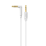 Câble mini jack 3.5 mm avec connecteur coudé. 1,5 m. Blanc