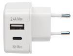 Chargeur Mural USB-A 2.4 A + USB-C 3.0A