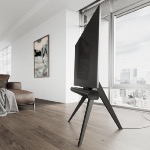Pied de sol TV- Solid Walnut - 48" à 65" - Vesa 600x400
